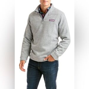 Vineyard Vines Men's Gray Quarter-Zip Sweater